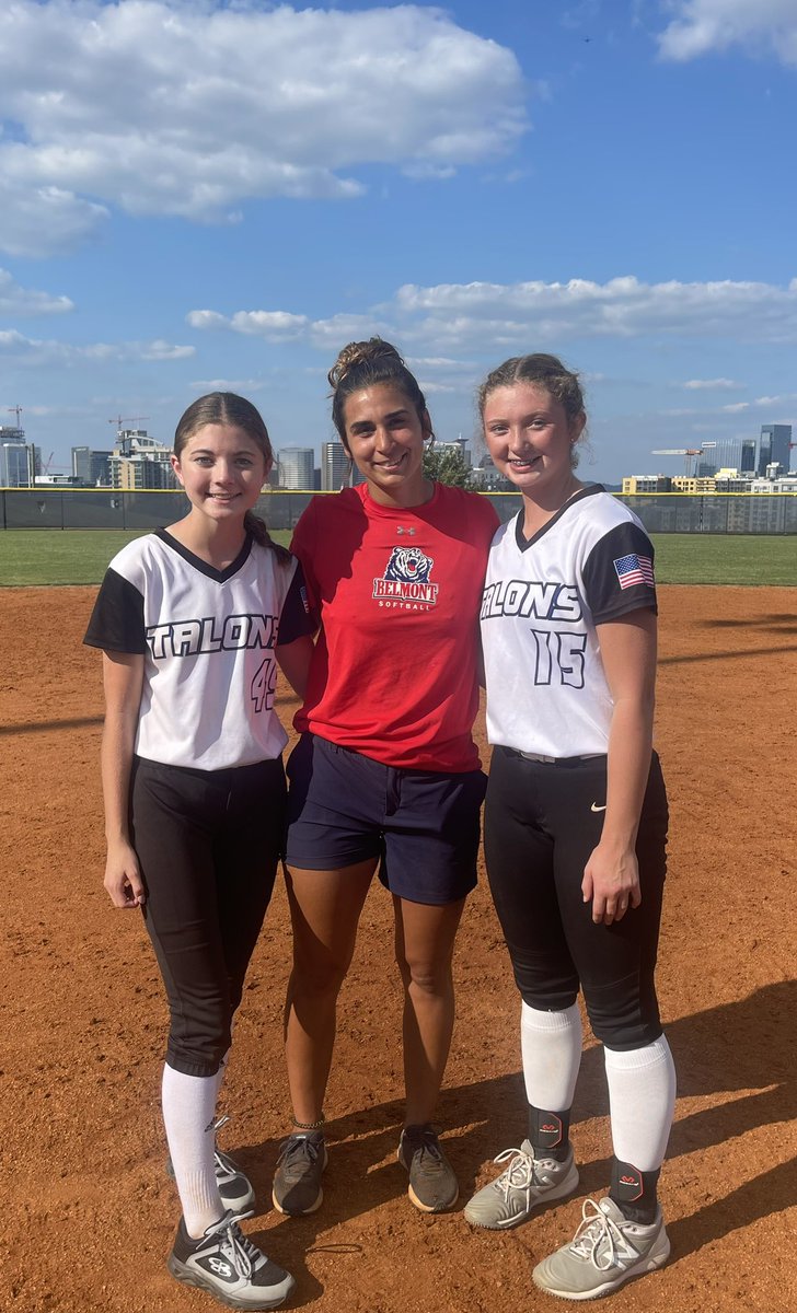 HaileeJones_15's tweet photo. I had a great time yesterday at the Belmont Softball Prospects Camp! Can’t wait to apply what the awesome coaching staff taught me. @BelmontSoftball @LauraMatthews12 @ShannonPlese @k_haynes9 @FastpitchTalons @SBRRetweets @TopPreps @TAProfileAPP @ExtraInningSB @EliteSoftballR1 https://t.co/V3DLH9ymdu