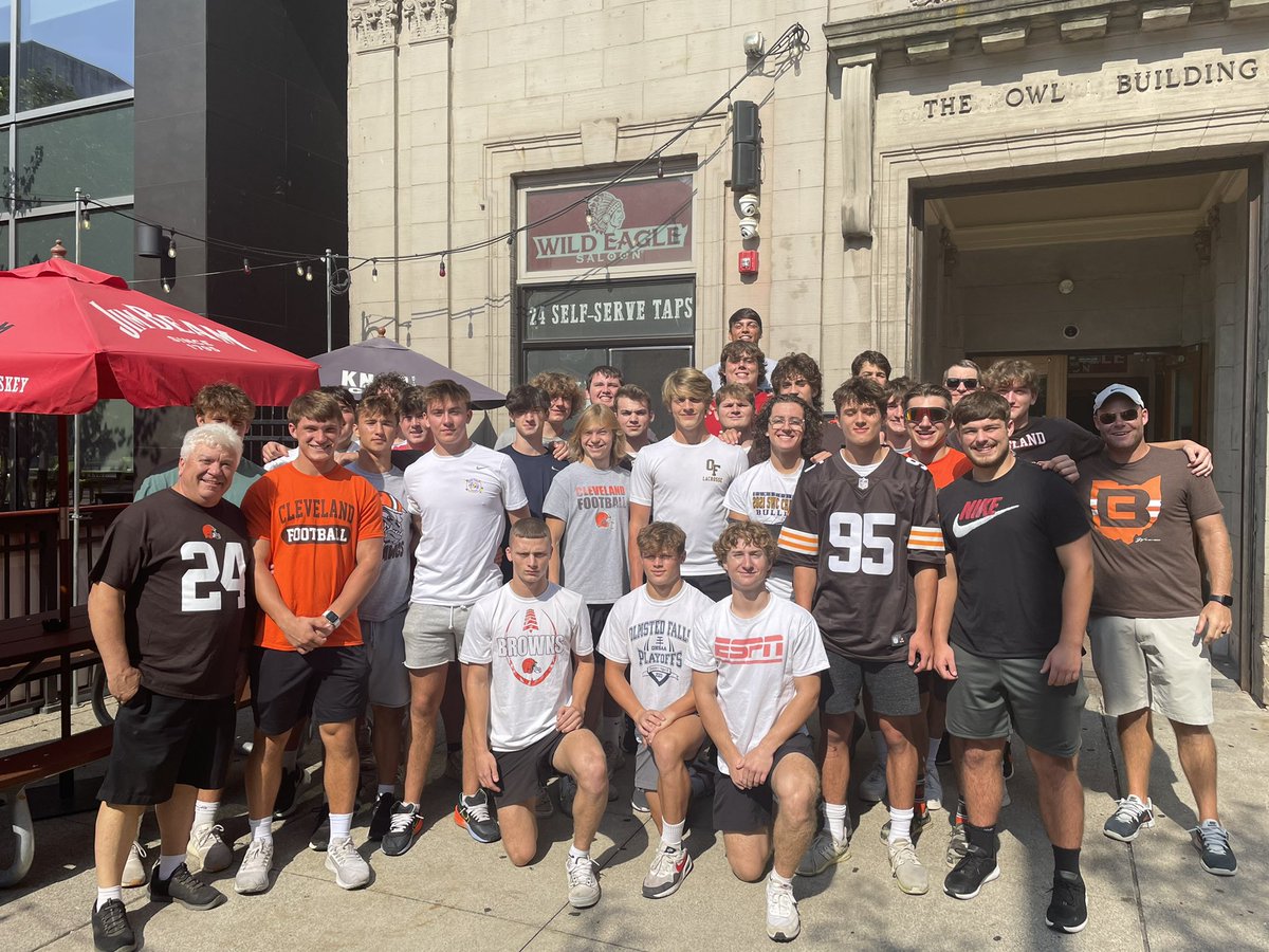 Thanks to <a href="/wildeaglesaloon/">Wild Eagle Saloon</a> for hosting our kids for lunch prior to the Browns game! Great food and atmosphere! <a href="/OFallsAB/">OF Athletic Boosters</a>