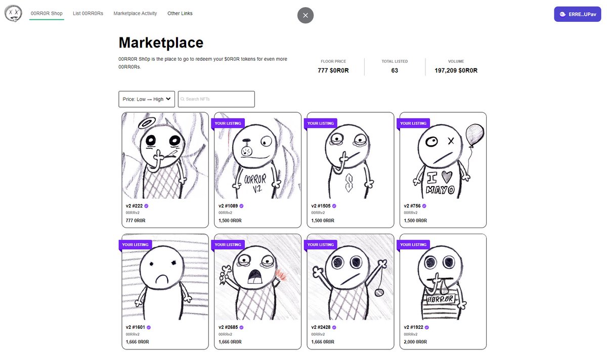 00rrkan army assemble 🧹🧹🧹

shop.00rr0r.com

(00RR0R shop only accepts $0R0R tokens earned from staking your NFTs) stake.00rr0r.com