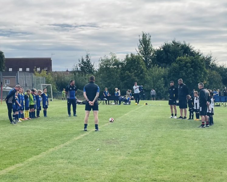 WestellaAFC's tweet photo. Great to see the boys back on the pitch this morning playing our first game of the season. An impeccably observed minutes silence for Her Majesty and two superb games against @EBFCJuniors Colts. MOTM awards went to Cooper &amp; Ben but all the boys were excellent 👏👏🖤🤍  #UpTheElla https://t.co/ppeY7kBhNJ