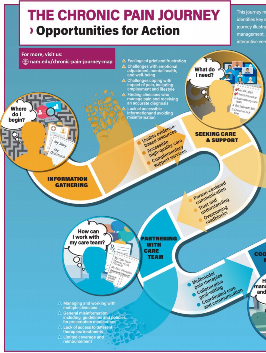 ChronicPain_Doc's tweet photo. People living with #chronicpain : does this match your experience? New journey map by @NASEM_Health to counter #opioid #opioidepidemic https://t.co/Tta3UErEj9