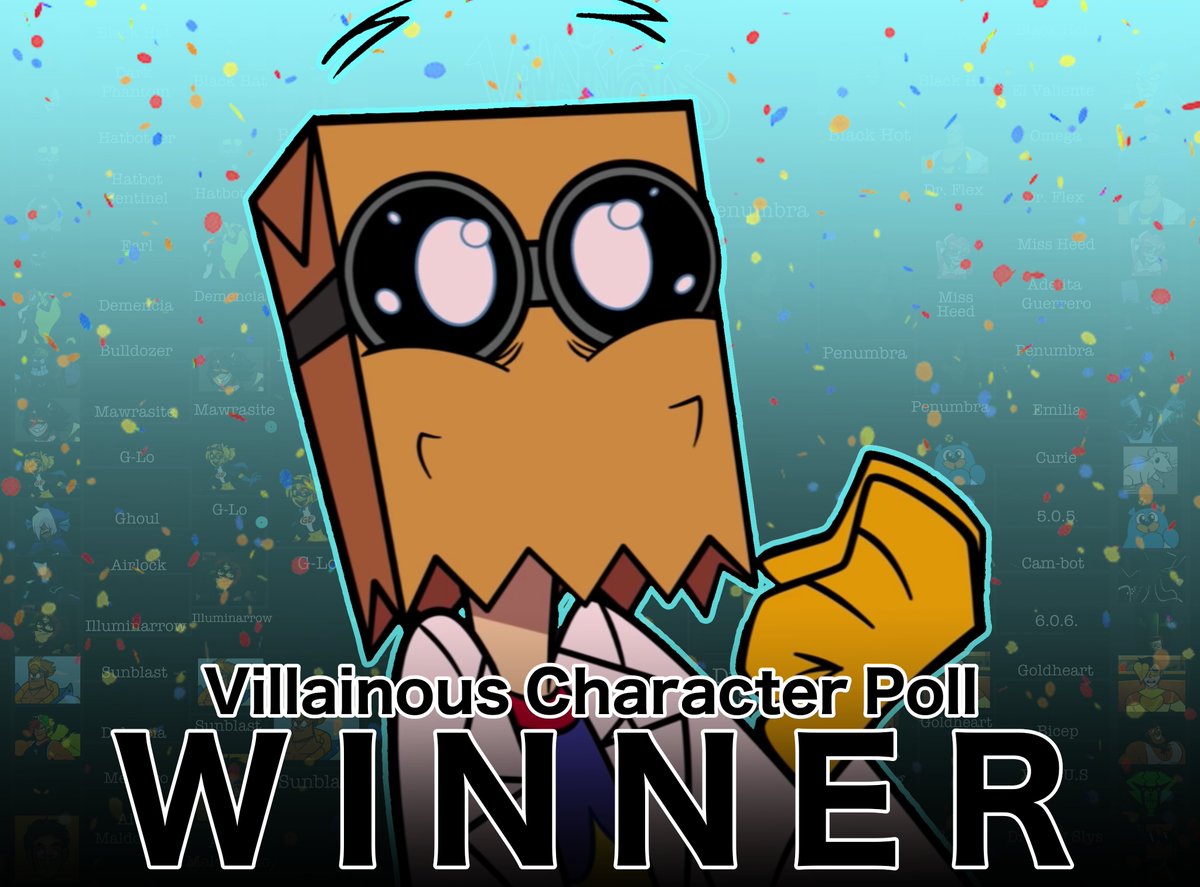 RedMoonDragon_'s tweet photo. With a shocking victory of 0.5% we have a WINNER!!

Dr Flug has DETHRONED Black Hat! He is now the Top Villainous Character!!! #FLUGSWEEP ✈️

Thank you to everyone who voted, commented, &amp; for all the wonderful fan art submitted these last 5 days!!

#villainous #villanos #DrFlug https://t.co/GadUBWEgJT