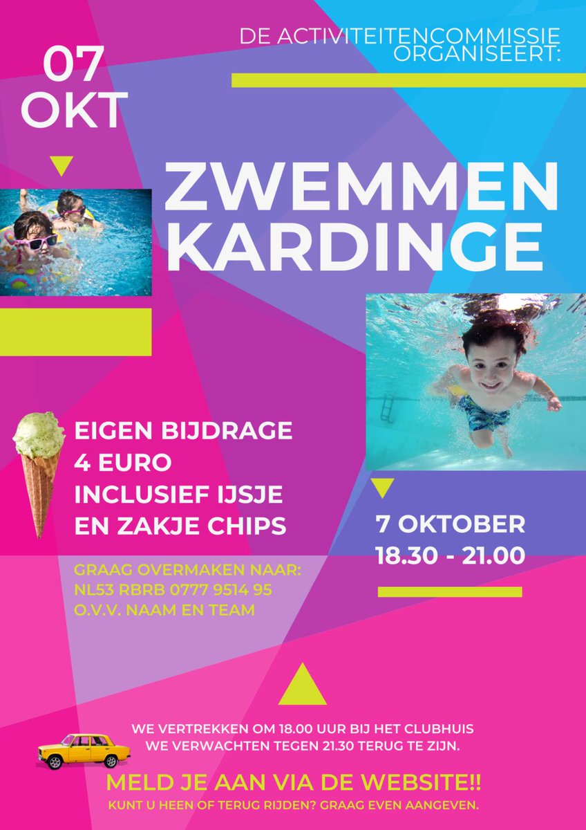 ZUIDHORN – De activiteiten commissie organiseert een zwemuitje! Ga je ook mee? Je kunt je binnenkort opgeven via de website. Let op: trainingen vervallen deze datum.
zunobri.nl/2022/09/14/zwe…