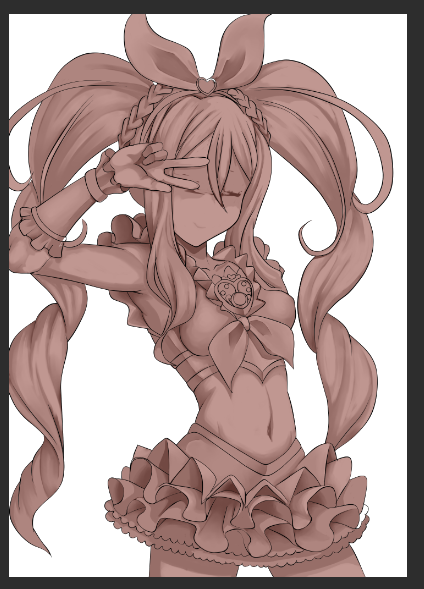 メロディなコスの絵、こんな感じに進んでる。 