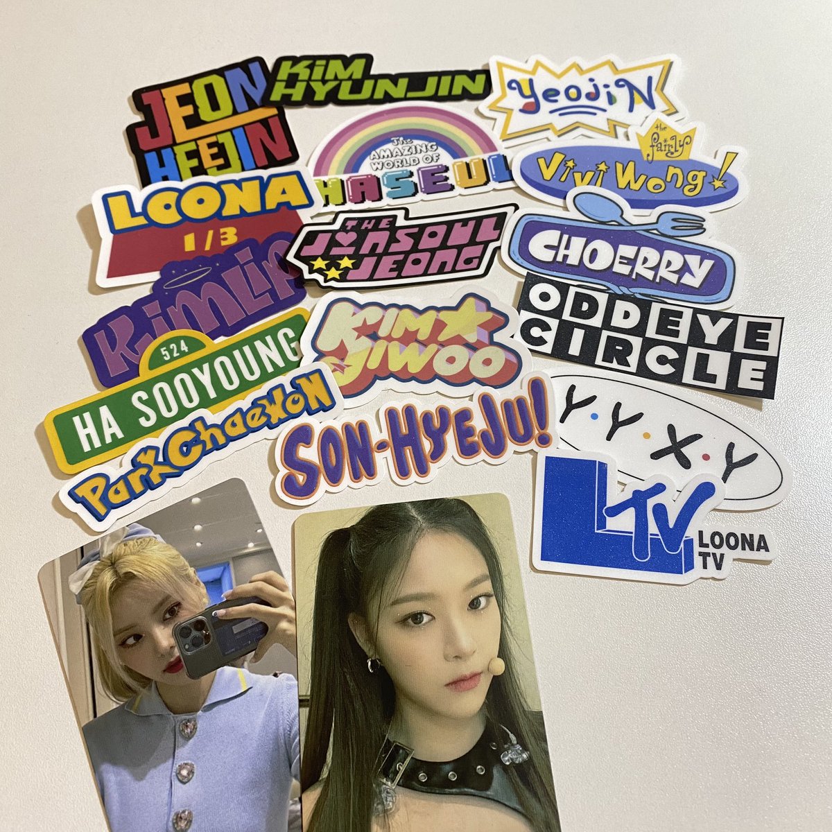 jeonqjs's tweet photo. the cutest loona fanmade stickers β€οΈβπ©Ή sticker quality is also better than what i expected :o thank you so much @ODDTOCART !! #GWissionComplete https://t.co/lf1fMlz5Qr