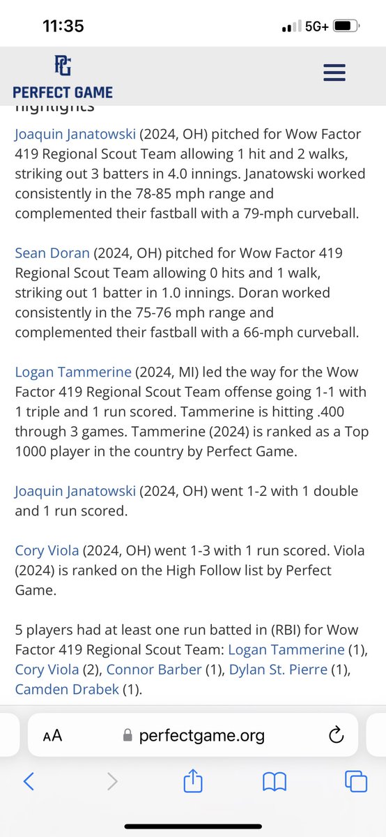 coachkomo419's tweet photo. 2-1 on the weekend. Starting to look like a team. Great things to come. @JoaquinJan419 throwing some ⛽️🔥@connorbarber34 @Dylan_StPierre1 @viola_cory @LoganTammerine @camden53360115 @PerfectGameUSA @PG_OhioValley @PG_Tourney @PG_Scouting @WowFactorNation @WowFactorScout1 https://t.co/FfjIYDbXhE