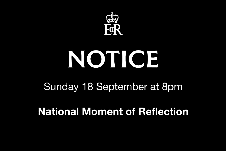 bhrwales's tweet photo. This evening at 8pm we will be taking part in the National Moment of Reflection to mourn the passing of Her Majesty Queen Elizabeth II and reflect on her life and legacy. This will be marked by a one-minute silence. https://t.co/mebpsuWTsT