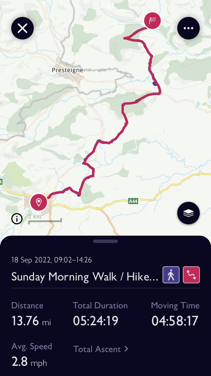 TakasakiAndy's tweet photo. Kington to Lingen on the #HerefordshireTrail today. Some nice views and hills, Iโm giving this one 5 out of 5 stars. I really enjoyed it, some beautiful woodland paths. 12 routes down, just 3 more to go. #FollowTheApple https://t.co/ng5fUFWOmZ
