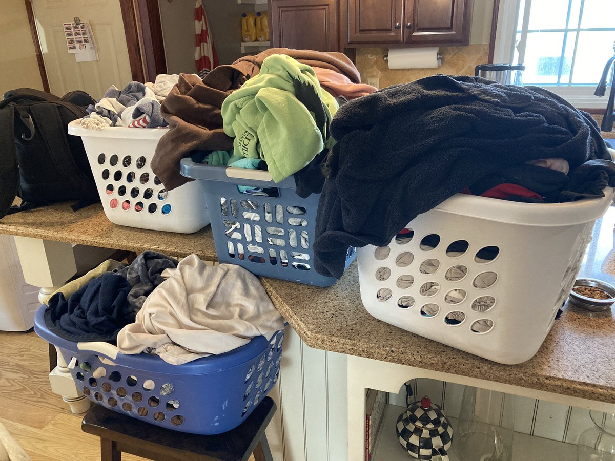 We bought a new <a href="/generalelectric/">General Electric</a> dryer 3 mos. ago and it already broke. This is what 1 week of laundry looks like for a fam of 6. 5 laundromat trips and $150 later and it’s still not fixed.