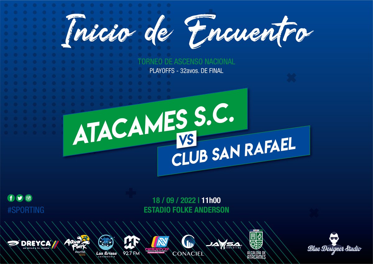 Inicia el partido en el mítico #FolkeAnderson, vamos #Atacames!!

#DaleSporting! 💙⚽️💚 #ContigoHastaPrimera 🔝