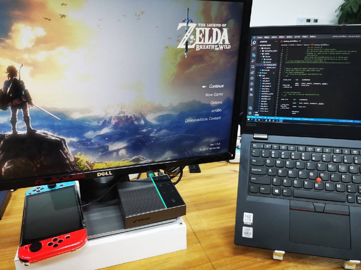 Hi_Dock's tweet photo. ✨Sharing from our firmware engineer.🧑🏾‍💻🧑‍💻
Code, meeting and gaming, using the product self developed seamlessly switch from different scenarios, and it makes him proud of.

#HiDock #NiTendoSwitch #Gaming https://t.co/6dNrNnFcYY
