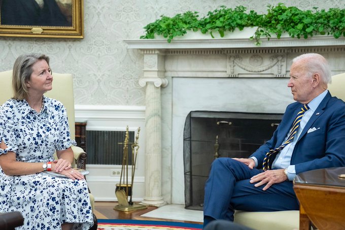 President Biden meeting with Elizabeth Whelan.