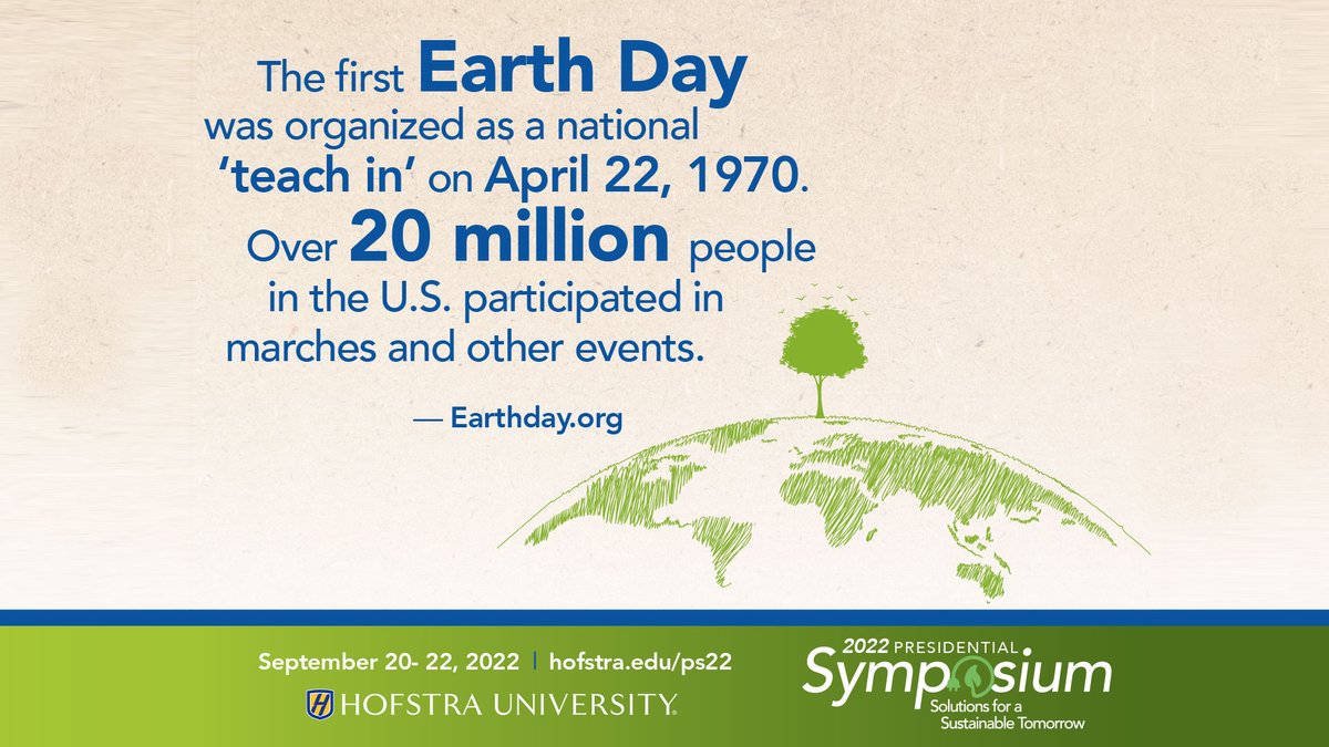 Our second annual Presidential Symposium (Sept. 20-22) will explore Hofstra's role in promoting sustainability both on and off campus and will feature panel discussions, service opportunities, and more. To learn more visit: bit.ly/3dirEbf 🌎🌱 #DYK #SeptemberWelcome