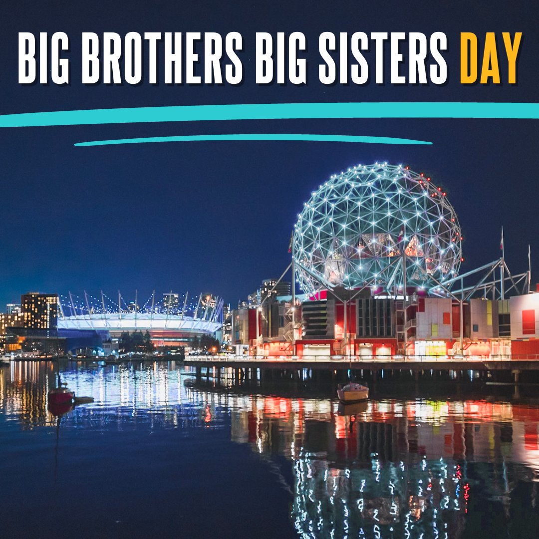 BigBrothersYVR's tweet photo. Today is Big Brothers Big Sisters Day and Vancouver landmarks are lighting up teal to illuminate the need for volunteers to serve youth!
Check out the lights at City Hall @CityofVancouver, @scienceworldca, Burrard St Bridge, TELUS Garden and at the #sailsoflight @canadaplace. https://t.co/k8HkomBAn4