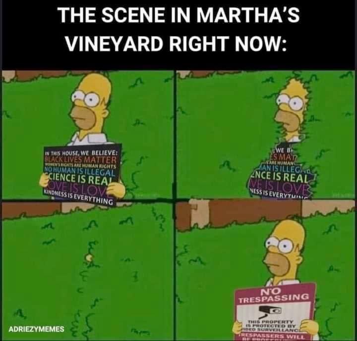 FMAOSHOW's tweet photo. Meanwhile in Martha’s Vineyard… #hypocrisy -J https://t.co/zHJHYLNN48