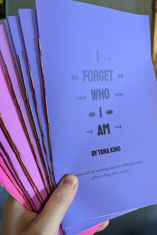 tarakingwrites's tweet photo. another zine preview for @abqzinefest -- finally figured out how to stitch a pamphlet binding! Looks great but really makes a person appreciate the ease of the stapler. https://t.co/iJPs4BpGEa