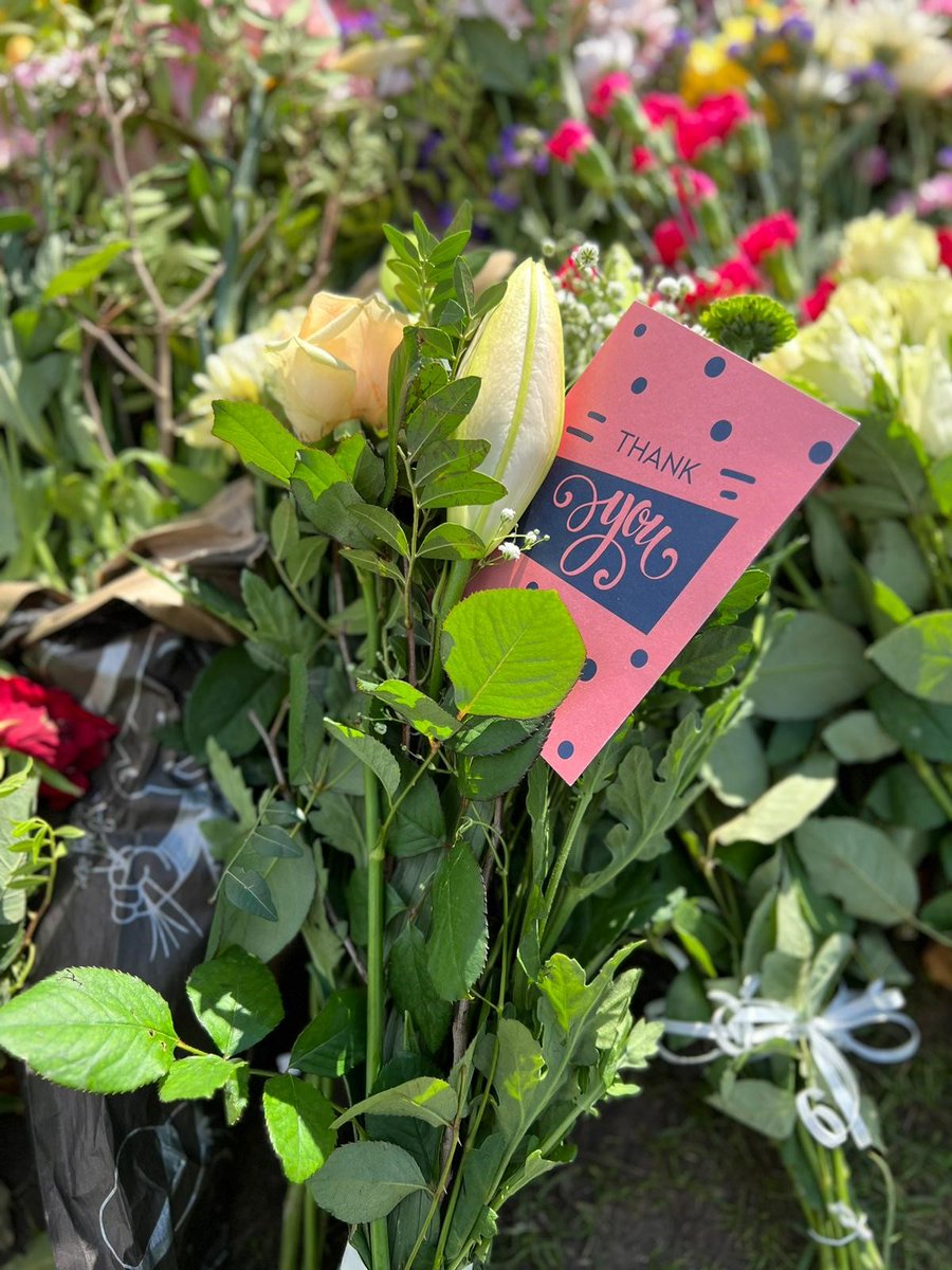 WillAdamsAcad's tweet photo. Students left flowers in remembrance of her Majesty Queen Elizabeth II at Rochester Cathedral on Friday. An emotional time for all. https://t.co/Dem3gEhUQK