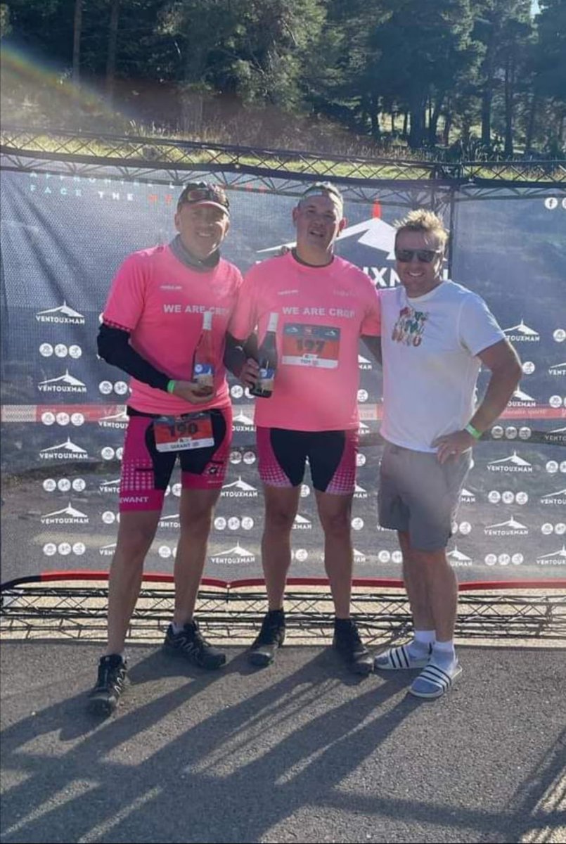 CrapTri's tweet photo. Three very broken (underprepared) men have just finished @ventouxman chapeau men, chapeau. #ventoux #montventoux #triathlon #broken #wantthewant #craptritillidie https://t.co/9o9N0Vf4x3