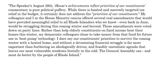 RIHouseGOP's tweet photo. Leader @MikeWChip offers the attached statement regarding RIGOP Chair Sue Cienki 's Op Ed published in yesterday's  Providence Journal:

https://t.co/6t0trjZV4e https://t.co/olj2xR4TqQ