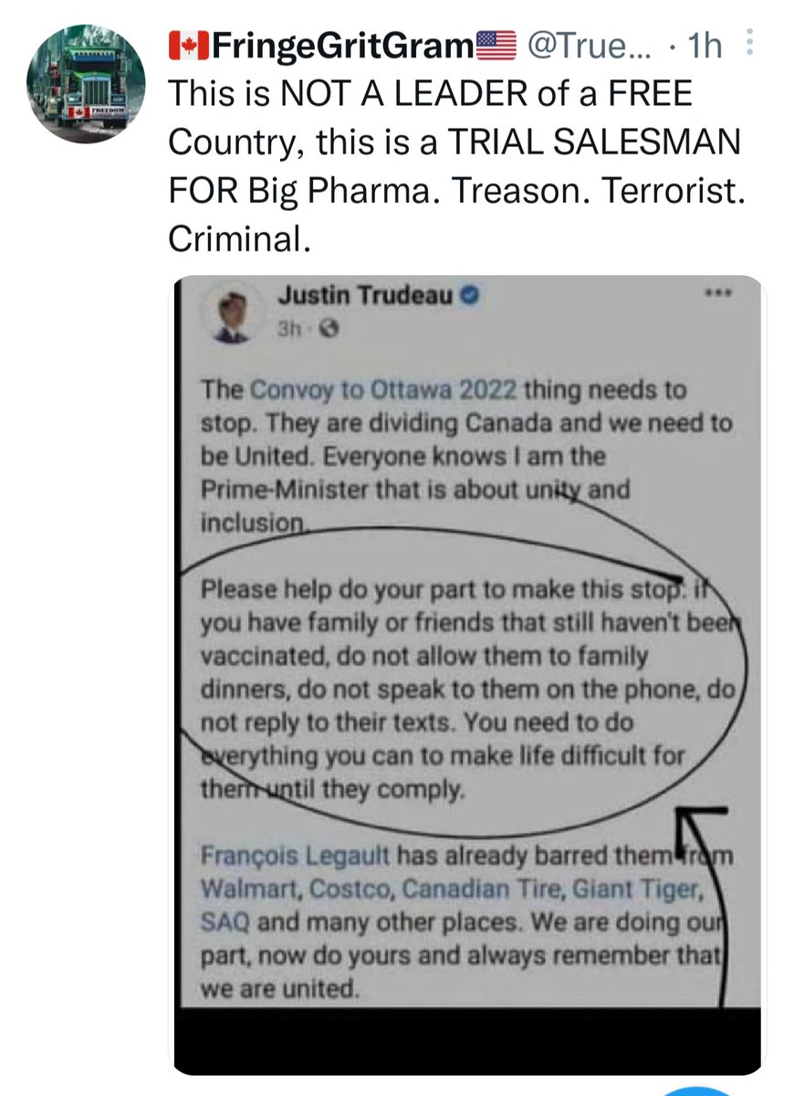 mcdelle's tweet photo. @colossusPhD @ianrodenppc Do not forget this tweet from PM Trudeau
#TrudeauMustGo https://t.co/nPPExFHhmp