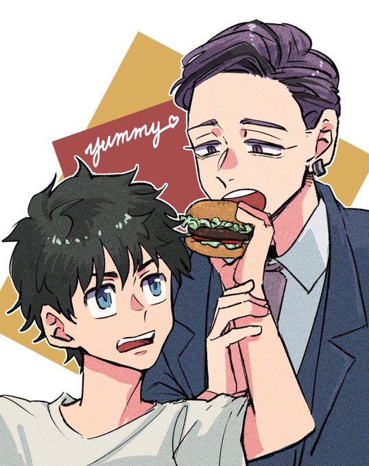 蘭武/ひとのものは
前の🎍の🍔食べる🌺の続き描きました 