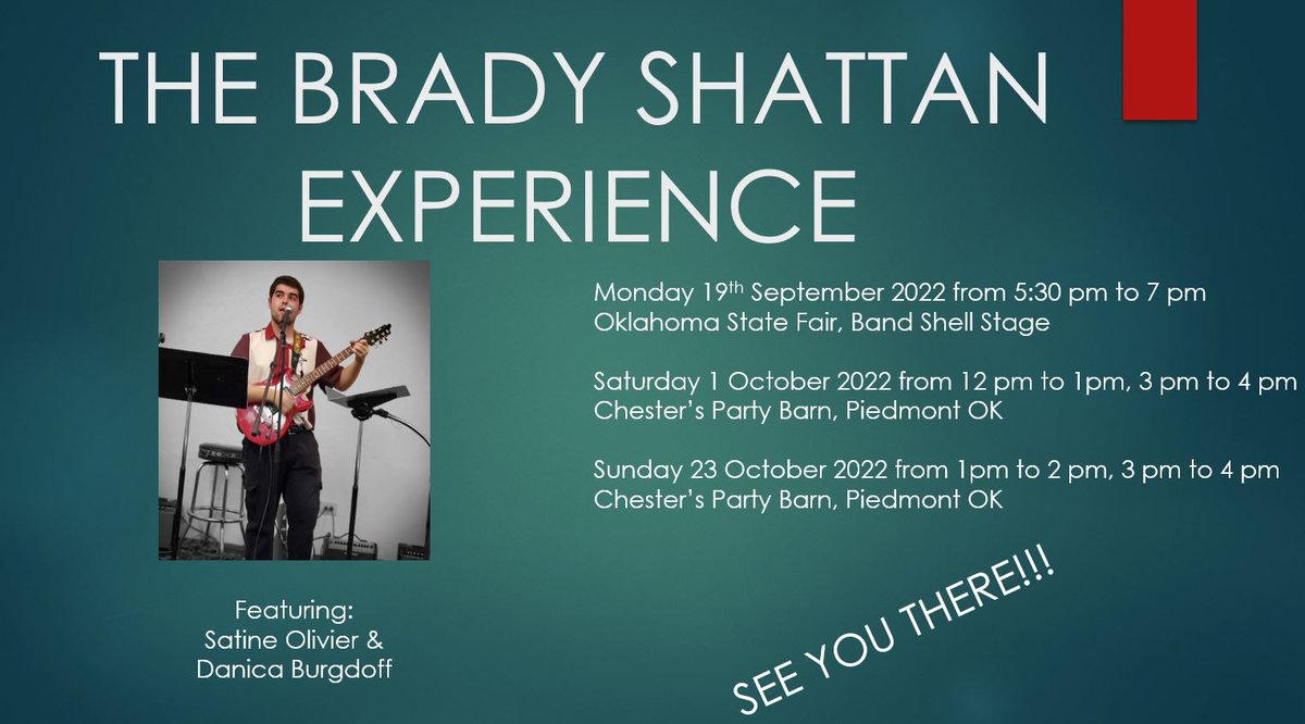 TheShattanBoy's tweet photo. The Brady Shattan experience will be performing tomorrow at 5:30pm at the Oklahoma state fair! Hope to see you there! https://t.co/eRPEsiCC9E