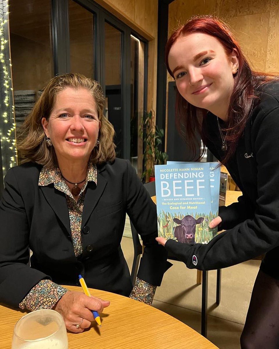 RealFarmED's tweet photo. Friday night saw Nicolette Hahn Niman launch her new book @DefendingBeef at FarmED 🐄.

The event featured a delicious beef supper, Q&amp;A and book signing with Nicolette.

Head to our website to learn more about upcoming events ✨

#defendingbeef #nicolettehahnniman @chelseagreen https://t.co/T8skgt6Oda