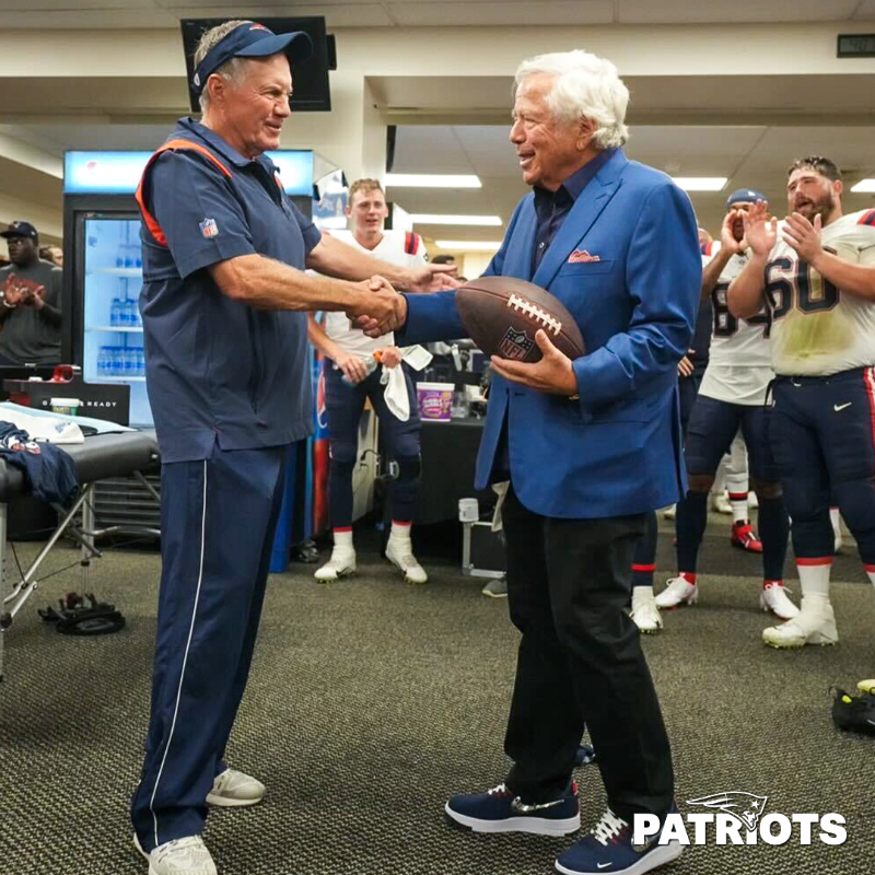 Patriots's tweet photo. Game 500 is a win. https://t.co/eExYJonIDa