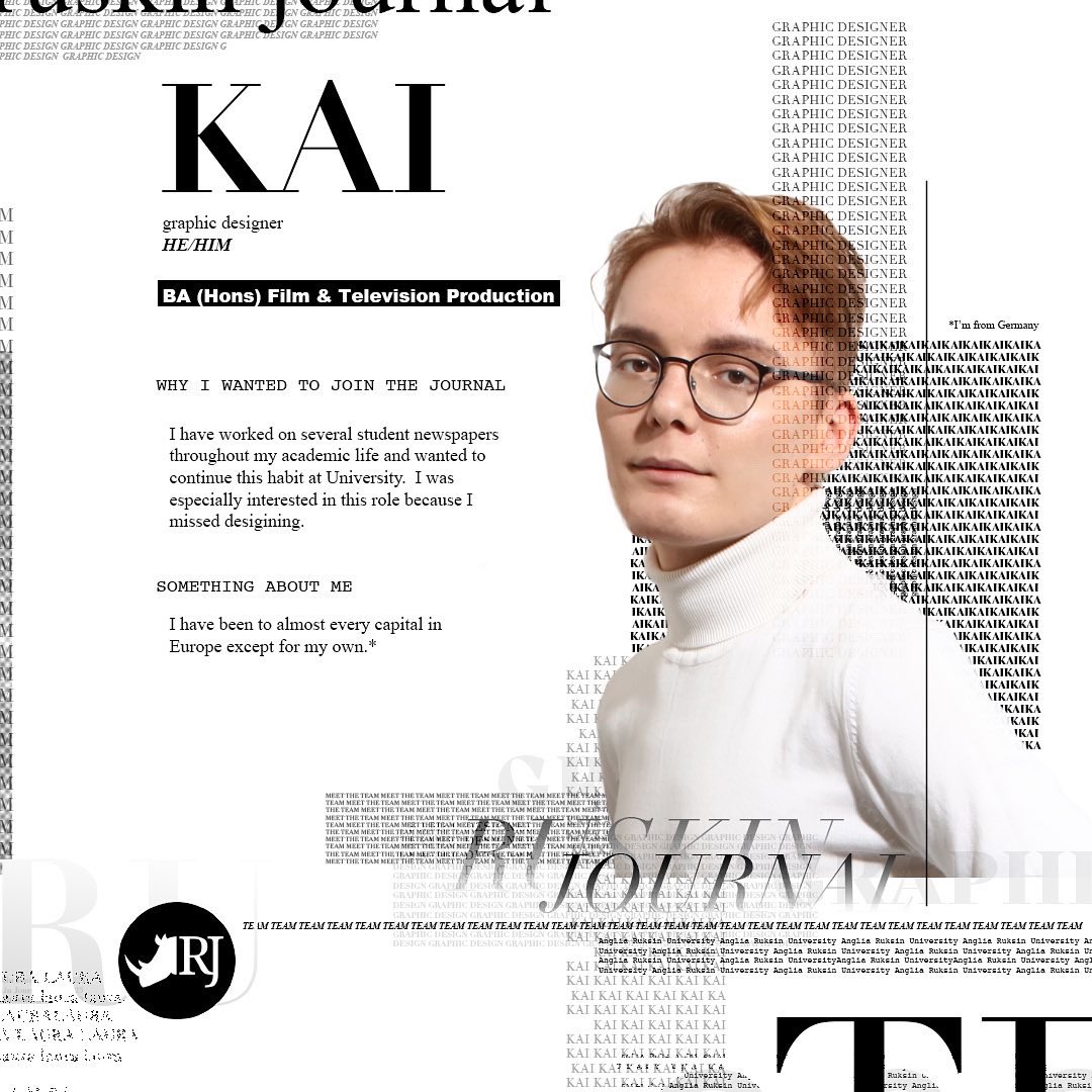 ruskinjournal's tweet photo. And finally, give a warm welcome to our graphic designer for this year - Kai! https://t.co/bP0GJFLQNI