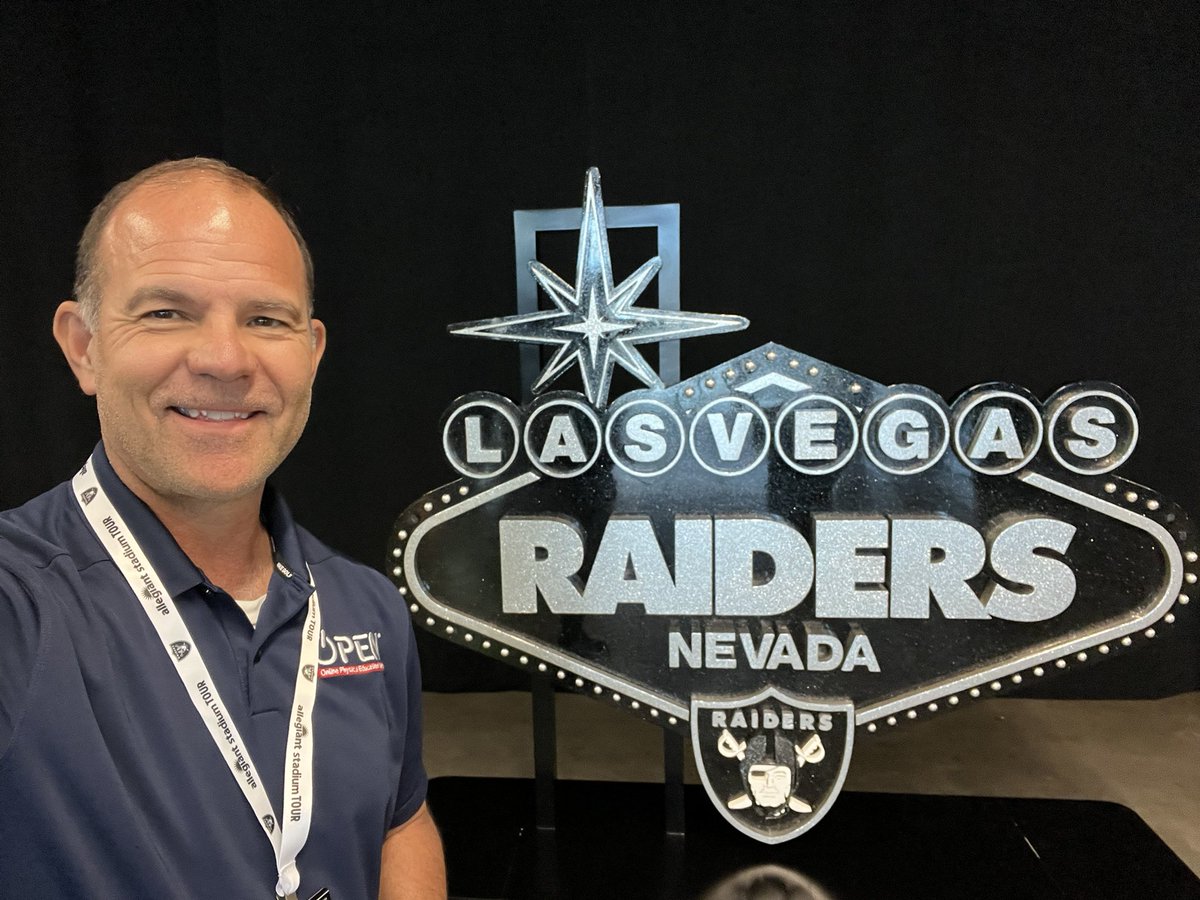 bdevore7's tweet photo. An @NFL Sunday takes me back to Monday’s tour of Allegiant Stadium in Las Vegas before my redeye to Atlanta. Quite the facility with lots of art deco and tributes to Al Davis and the @Raiders. Don’t touch the Fred Belitnikoff plaque-you’ll stick to it! #iykyk #raiderstour https://t.co/fOPjkJe0cN