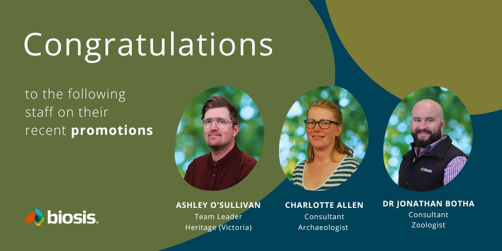 It's great to see so many Biosians stepping up into new positions recently! Congratulations to Ashley O'Sullivan, Charlotte Allen and Dr Jonathan Botha on their promotions 💪
