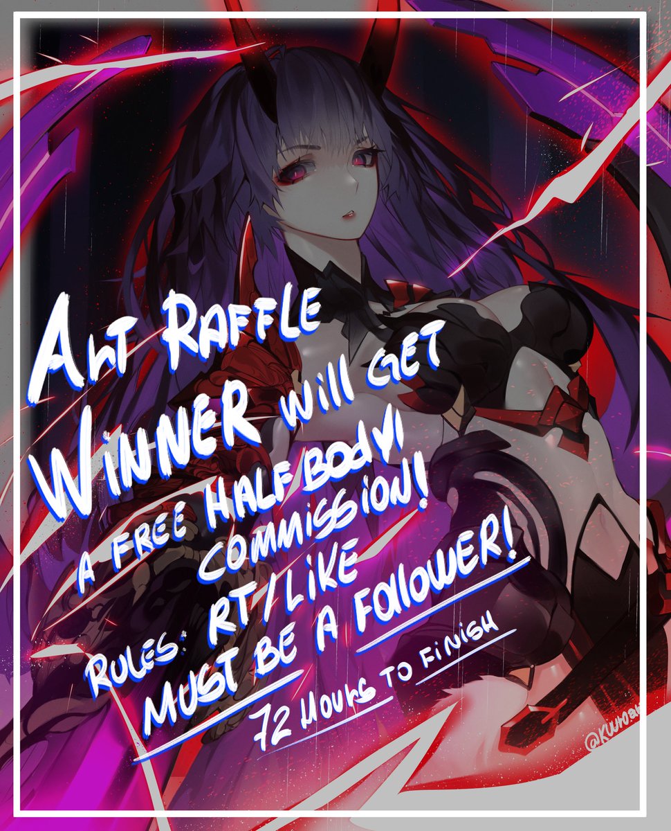 Kuuroart's tweet photo. FREE ART RAFFLE
72 Hours to finish!

WINNER will get a free Half body commission!
Rules:
- Follow (must be a follower) ✅
- RT/Like ✅ 
Thank you for joining and good luck ! 🔥 https://t.co/3ugqKXL6Lm