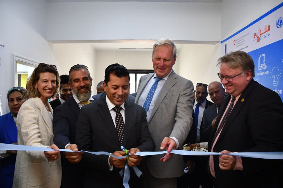 Today we inaugurated a first #innovation lab at El Waily #Youth Centre with <a href="/drashraf15/">Dr. Ashraf Sobhy</a>, <a href="/HMSchaapveld/">HM Schaapveld</a>, <a href="/val_liechti/">Valerie Liechti</a> and <a href="/ericoechslin/">Oechslin</a>. At 6 such  labs around the country , young people will develop their #entrepreneurship skills for a better world and the #SDGs #ForEveryChild