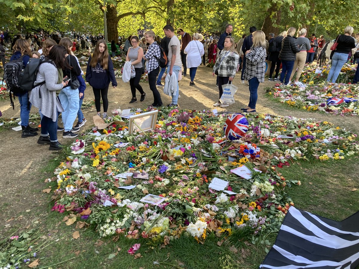 wildandinn's tweet photo. #TheQueue #GreenPark #floraltributes #Police #photos #London #RiverThames #lyinginstatequeue https://t.co/93lfr3gcVO