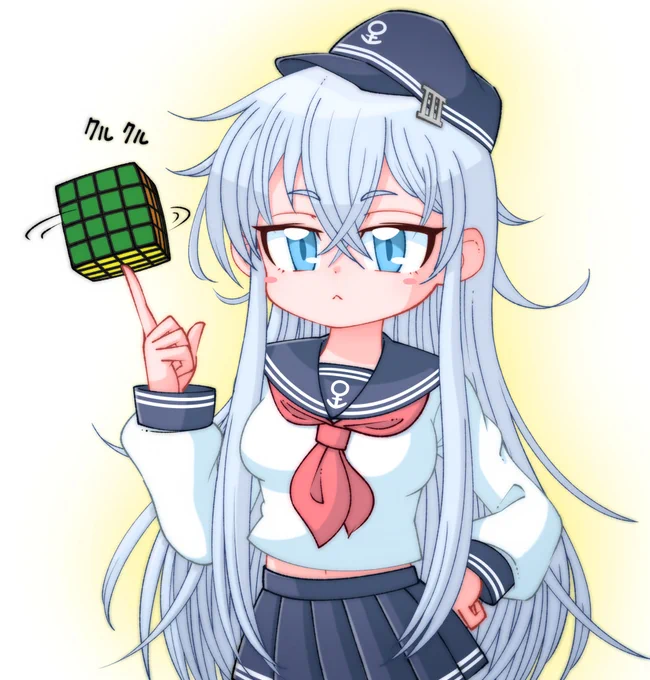 ルービック響さん  最近、ルービックキューブを 爆速で そろえられるようになった響さん  ちょっと自慢したいらしい。  提督の選択は・・・? 1,褒める 2,無視する 3,超!!褒める  #艦これ #響