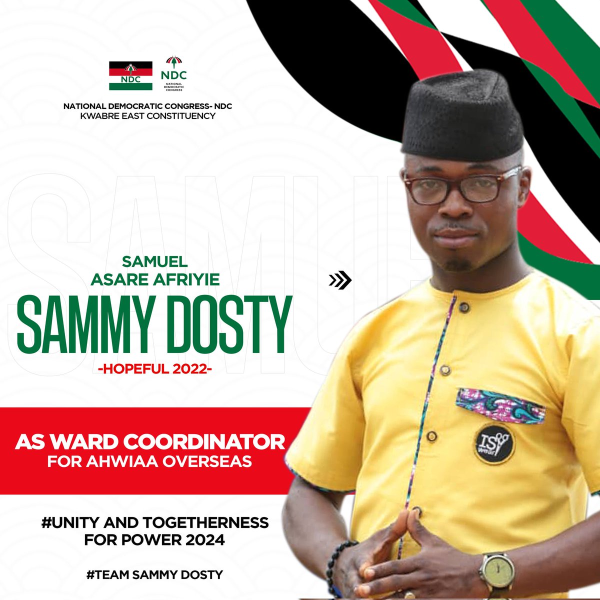 SammyDosty's tweet photo. Let's win together with #Unity and hardworking.....
#ndcisthesolution #Ndc2024
@OfficialNDCGh @djsliming @kwameScientific @kofimahony https://t.co/8e72RUf6xP