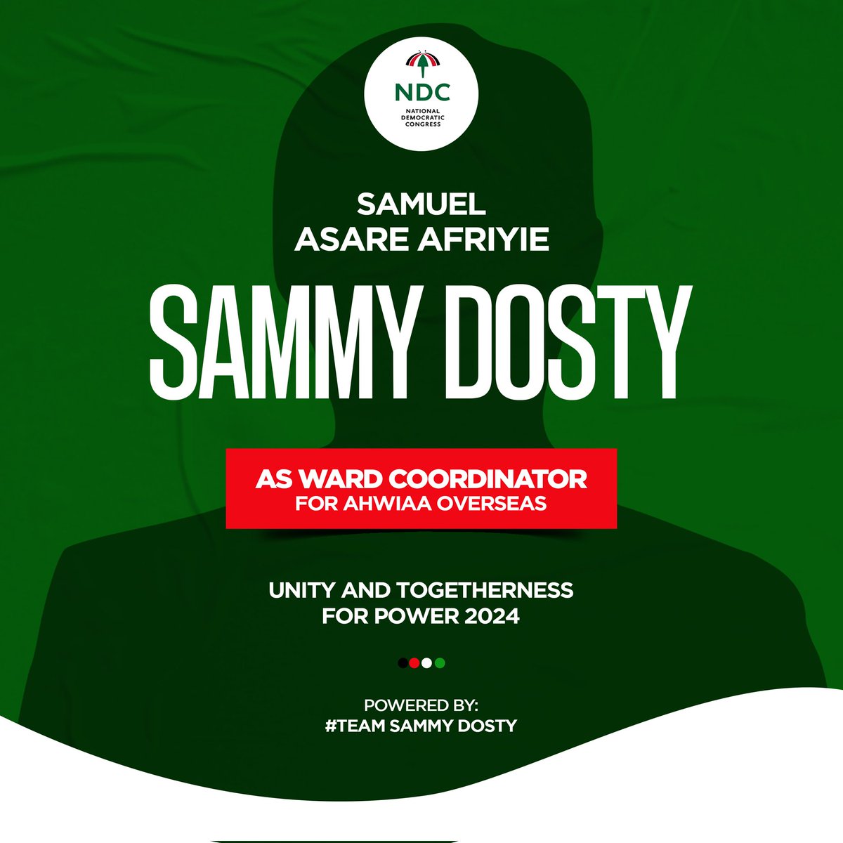 SammyDosty's tweet photo. Let's win together with #Unity and hardworking.....
#ndcisthesolution #Ndc2024
@OfficialNDCGh @djsliming @kwameScientific @kofimahony https://t.co/8e72RUf6xP