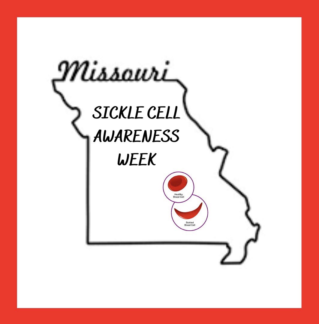 UEOSickleCell's tweet photo. Today begins the first Sickle Cell Awareness Week in Missouri! The third full week of September is now officially recognized as Sickle Cell Awareness Week in the state as a result of SB 710 signed by the Governor this summer! #sicklecellmidwest #MOSickleCellAwarenessWeek https://t.co/TKAnE2XDSU