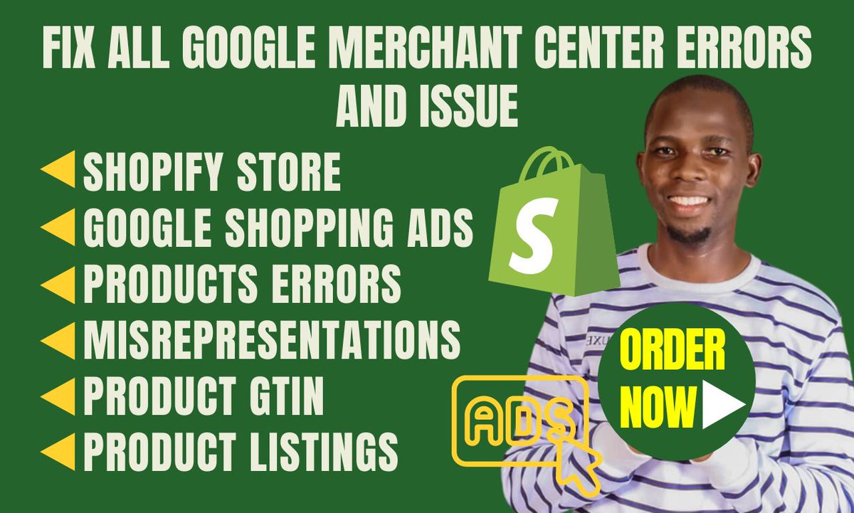 hemjaymax's tweet image. Are you looking for a professional to help you set up google merchant center shopping ads, find the GTIN code number, and fix the suspension error?  If yes kindly Click the below Link
fiverr.com/share/3vdbdm
#GMC #shopify  
 #onlineshopping #storeowners #freelancer

@Shopify