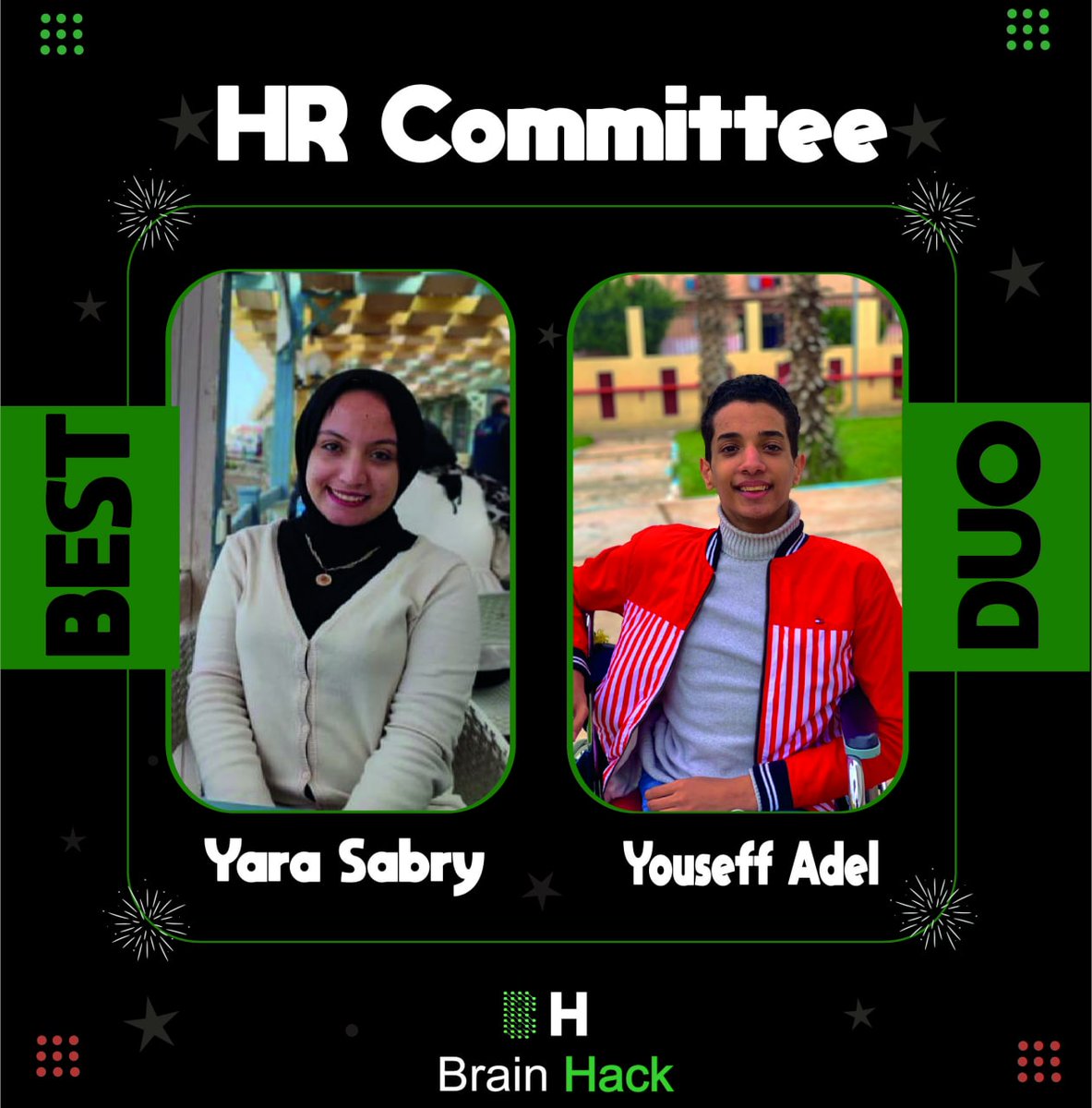 BrainHack_tech's tweet image. We are celebrating community Best Duo for their cooperation &amp;amp; efforts together to benefit the community in HR community 

keep your Brain Hacked ✌🏻💚

#Brain_Hack