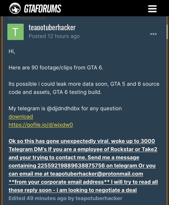 I am not a Rockstar employee, I am an attacker: GTA 6 Source Code Might  Get Leaked, Hacker Threatens Rockstar - FandomWire