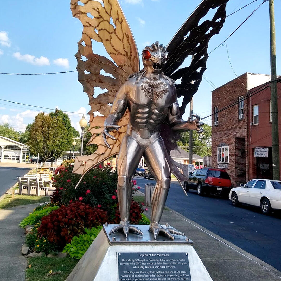 HAPPY MOTHMAN FESTIVAL WEEKEND! 
Don't forget to leave him beans or a Tudor's Biscuit as an offering so the Big Dipper will make it through another year 🫘🎢