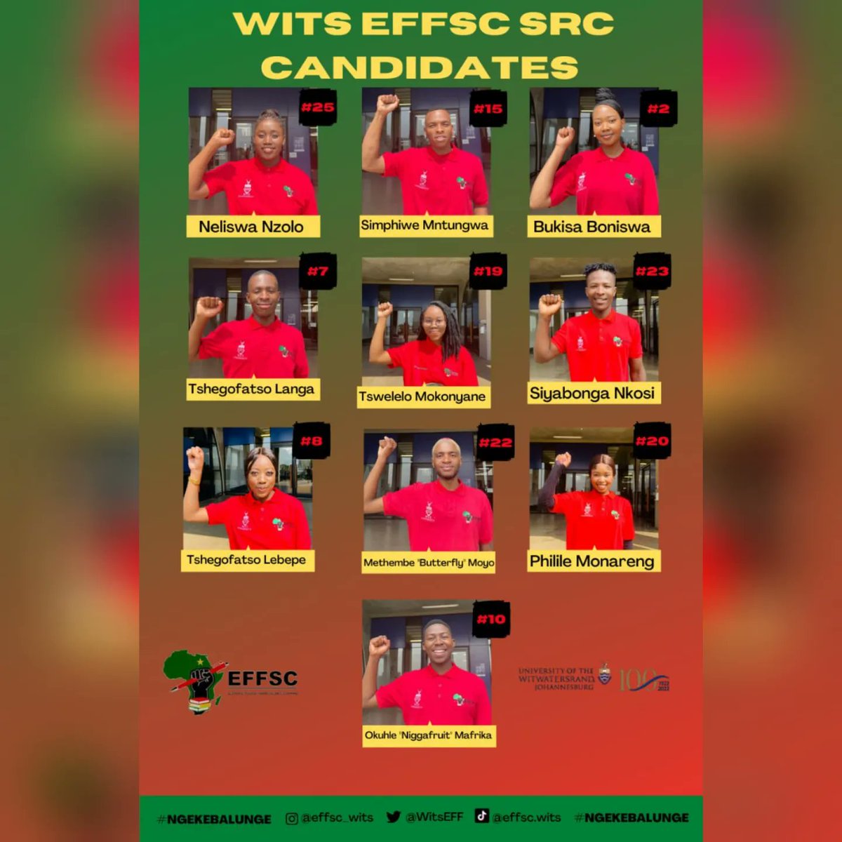 HlezaMlungisi's tweet photo. 🚨Our view is that their view must wait🚨
Vote EFFSC for WITS SRC 2022/23 elections...❤🖤💚
The only organization for students @WitsEFF
#FakaLo10
#WitsSrc2022/23
#NgekeBalunge
#VotaMntuOmsha
#EFF1MillionMembershipCampaign
#EFFSC
#EFF
#WITSEFFSC
#wits100 https://t.co/yI2qa1ECfS