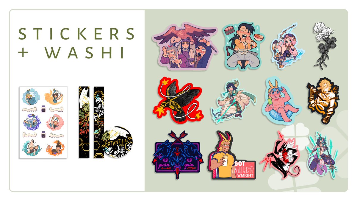 hexagonsgalore's tweet photo. St0re re-opening today!🍀

Con leftover stock is now listed. New designs in:
🍀golden kamuy
🍀mushishi
🍀witch hat atelier
🍀seasalt trio / kh
... and more!

Tentative closing date in late Nov/early Dec for final exams. https://t.co/CgLakQvFEC