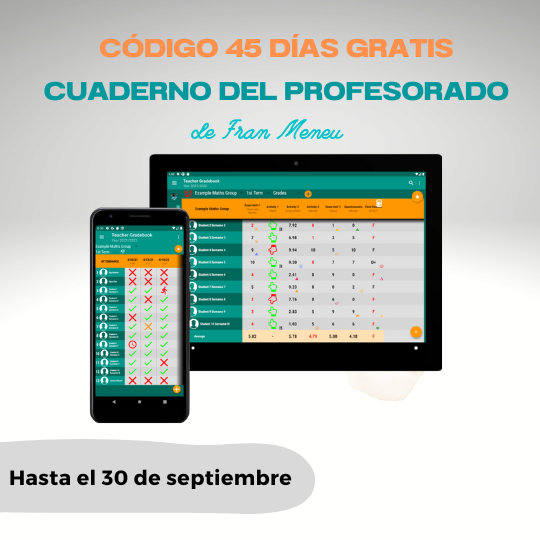 cuadernoprofes's tweet photo. Código de 45 días gratis de Cuaderno del Profesorado para Android. Hasta el 30 de septiembre del 2022.
Más info: 
https://t.co/ZpJfHcVX73. https://t.co/lSDEpnKkTG