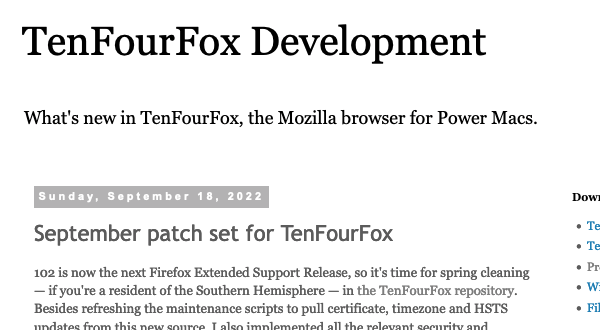mpc7500v2's tweet photo. September patch set for #TenFourFox
https://t.co/4qWs7pGMBB
#PowerPC #PPC750 #MPC7400 #PPC970 #Firefox #JavaScriptJIT https://t.co/gdfrmHkxma