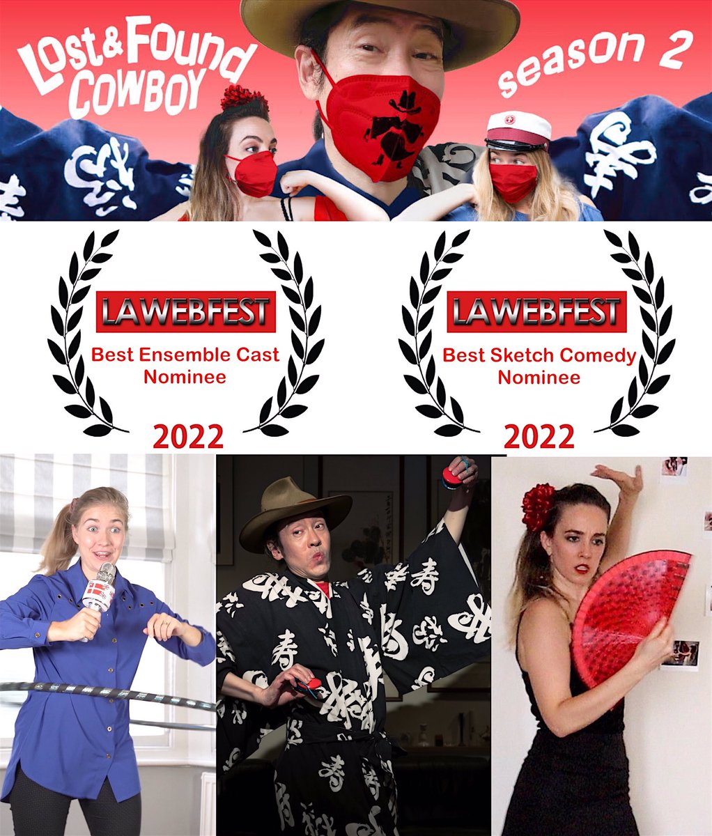 🤠Thanks to LA Webfest @Kwebfest for nominating us! #festival #comedy #nomination #ensemblecast #sketchcomedy #uplifting <a href="/filmwritr4/">Chris Hadley</a> #friendship #digitalseries #crossculture #lockdown #artinspires #standup #flamenco #hulahoop #Madrid #London #Tokyo #lostfoundcowboy #yukatacowboy