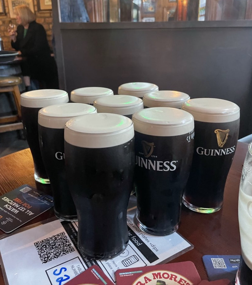 9 perfectly poured pints of Guinness, Dublin

Who ever poured these needs a medal 🥇