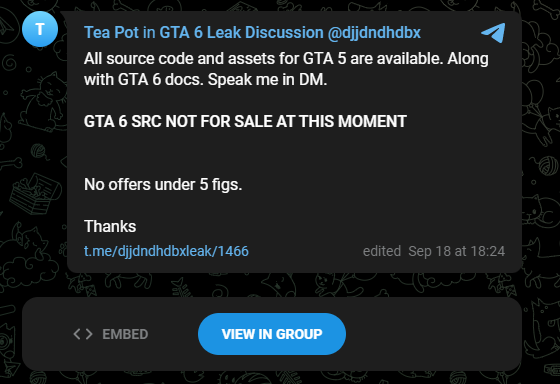 I will start releasing the source code - GTA 6 leaker blackmailed Rockstar  Games employees of revealing more content from the game - The SportsRush