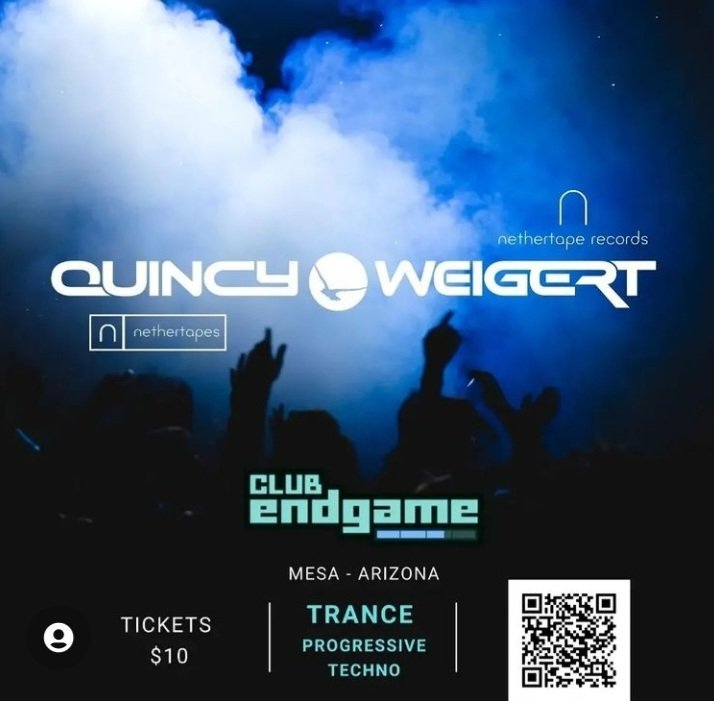 cazanovadj's tweet photo. Don't miss @QuincyWeigert & myself Sat 9-24-22 for trance, future rave, techno show! Tix link in bio #quincyweigert #nethertaperecords #djcazanovaofficial #djcazanova #djcazanovamusic #cazanova #cazanovadj #techno #trance #trancemusic #progressivetrance #psytrance #futurerave https://t.co/nqOhVn65zH